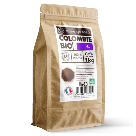 Café moulu Bio Colombie 1Kg