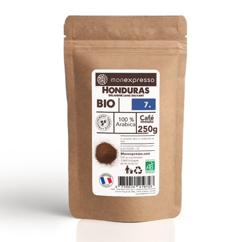 Honduras décaféiné Bio sans solvant - Café moulu 250g