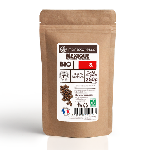 Mexique Bio Equitable Bird Friendly Label - Café en grains 250g