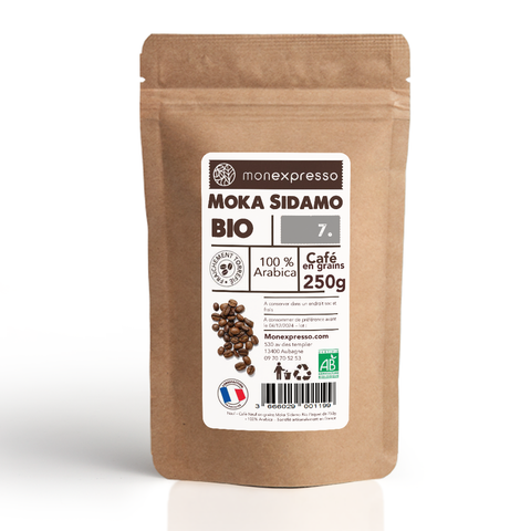 Moka Sidamo d'Ethiopie Bio - Café en grains 250g