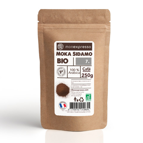 Moka Sidamo d'Ethiopie Bio - Café moulu 250g